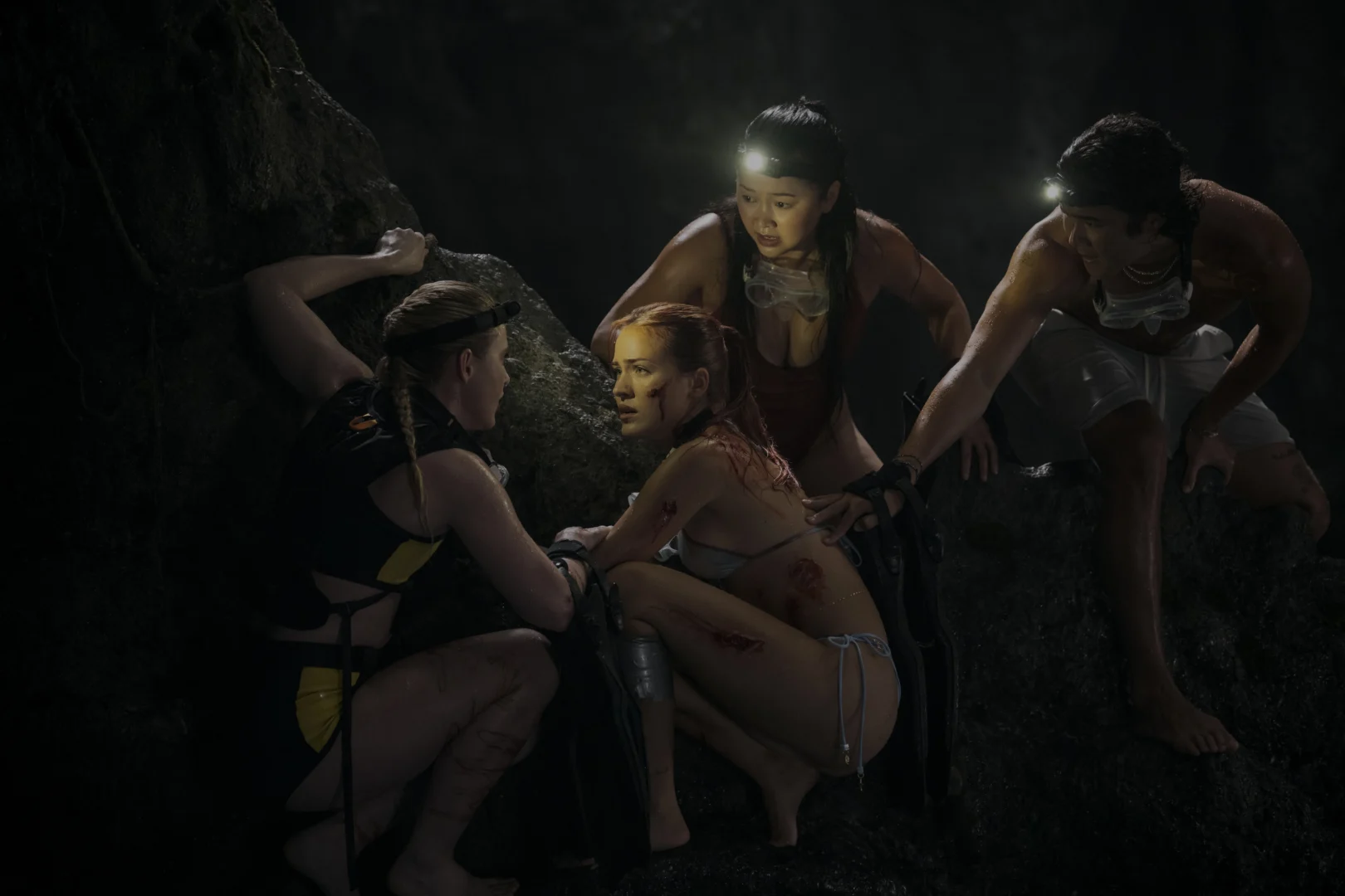 Kathryn Newton as "Sara", Tommie Rose as "Adrienne", Lana Condor as “ Kate” and
Nico Hiraga as “James” in the horror thriller, THE DEVIL'S MOUTH, from Amazon MGM
Studios.